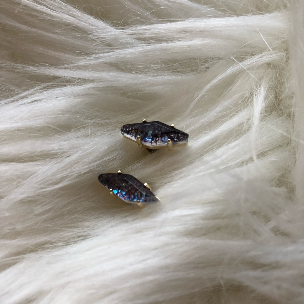 Kendra Scott Belinda Earrings in Navy Crackle